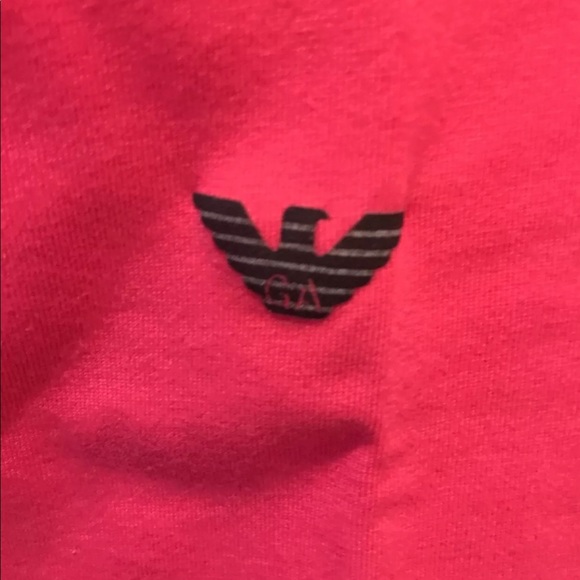 EMPORIO ARMANI EAGLE Red S/S Crew Neck T Shirt L - Picture 3 of 9